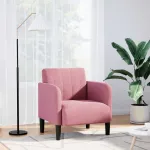 Canapea Scaun cu Cotiere Roz 54 cm Catifea GartenMobel Dekor