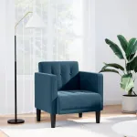 Canapea Scaun cu cotiere, albastru, 53 cm, catifea GartenMobel Dekor