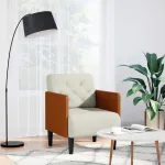 Canapea Scaun cu cotiere, crem, 55 cm, catifea GartenMobel Dekor