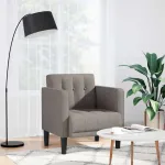 Canapea Scaun cu cotiere, gri taupe, 53 cm, textil GartenMobel Dekor