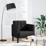 Canapea Scaun cu cotiere, negru, 53 cm, textil GartenMobel Dekor