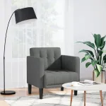 Canapea Scaun cu cotiere Gri închis 53 cm Material GartenMobel Dekor