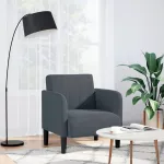 Canapea Scaun cu cotiere Gri închis 54 cm catifea GartenMobel Dekor