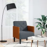Canapea fotoliu cu cotiere gri închis 55 cm catifea GartenMobel Dekor