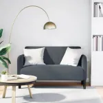 Canapea lovesea gri închis 109 cm catifea GartenMobel Dekor