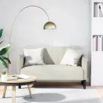 Canapea loveseat crem 109 cm catifea GartenMobel Dekor