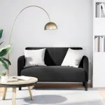 Canapea loveseat neagră 109 cm catifea GartenMobel Dekor