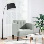 Canapea scaun cu cotiere, gri deschis, 53 cm, catifea GartenMobel Dekor