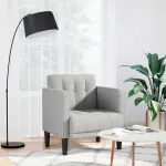 Canapea scaun cu cotiere, gri nor, 53 cm, textil GartenMobel Dekor