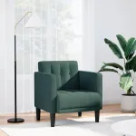 Canapea scaun cu cotiere, verde închis, 53 cm, textil GartenMobel Dekor