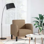 Canapea scaun cu cotiere Cappuccino 54 cm piele artificială GartenMobel Dekor