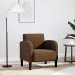 Canapea scaun cu cotiere maro 54 cm piele artificială GartenMobel Dekor