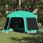 Cort piscină cu pereți detașabili cu acoperiș&plasă Verde mare GartenMobel Dekor