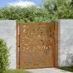 Poartă de grădină 100x100 cm, oțel rezistent la intemperii, model flacără GartenMobel Dekor