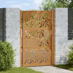 Poartă de grădină 100x150 cm, model frunze de oțel rezistente la intemperii GartenMobel Dekor