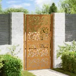 Poartă de grădină 100x175 cm, model frunze de oțel rezistente la intemperii GartenMobel Dekor