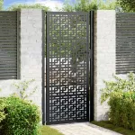 Poartă de grădină neagră, 100x200 cm, oțel, model cruce GartenMobel Dekor