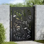 Poartă de grădină neagră 100x125 cm, model ondulat din oțel GartenMobel Dekor