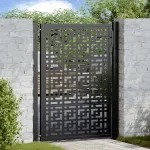 Poartă de grădină neagră 100x125 cm, oțel, model cruce GartenMobel Dekor