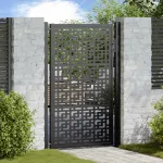Poartă de grădină neagră 100x150 cm, oțel, model cruce GartenMobel Dekor