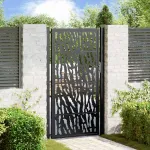 Poartă de grădină neagră 100x175 cm, model cu urme din oțel GartenMobel Dekor