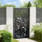 Poartă de grădină neagră 100x175 cm, model ondulat din oțel GartenMobel Dekor