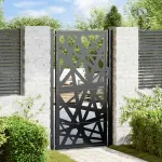 Poartă de grădină neagră 100x175 cm, oțel, design luminos GartenMobel Dekor
