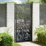 Poartă de grădină neagră 100x200 cm, model cu urme din oțel GartenMobel Dekor