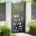 Poartă de grădină neagră 100x200 cm, oțel, design luminos GartenMobel Dekor