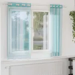 Perdele Voile cu Oeje 2 buc Turcoaz GartenMobel Dekor