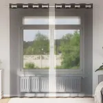 Perdele Voile cu Oeli 2 buc Negru 140x245 cm GartenMobel Dekor