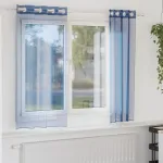 Perdele Voile cu Oelii 2 buc Albastru Regal GartenMobel Dekor