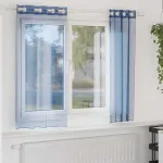 Perdele Voile cu Oelii 2 buc Albastru Regal GartenMobel Dekor