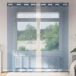 Perdele Voile cu Oelii 2 buc Albastru Regal GartenMobel Dekor