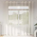 Perdele Voile cu Oelii 2 buc Crem 140x225 cm GartenMobel Dekor