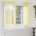 Perdele Voile cu Oelii 2 buc Galben GartenMobel Dekor