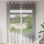 Perdele Voile cu Oelii 2 buc Gri Inchis 140x260 cm GartenMobel Dekor