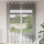 Perdele Voile cu Oelii 2 buc Gri Inchis 140x300 cm GartenMobel Dekor