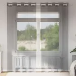 Perdele Voile cu Oelii 2 buc Gri închis 140x225 cm GartenMobel Dekor