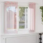 Perdele Voile cu Oelii 2 buc Roz deschis 140x175 cm GartenMobel Dekor