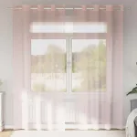 Perdele Voile cu Oelii 2 buc Roz deschis 140x245 cm GartenMobel Dekor
