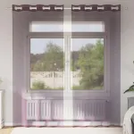 Perdele Voile cu Oelii 2 buc Violet 140x225 cm GartenMobel Dekor