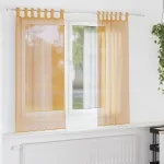 Perdele Voile cu Bucle 2 buc Portocaliu 140x140 cm GartenMobel Dekor
