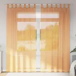 Perdele Voile cu Bucle 2 buc Portocaliu 140x225 cm GartenMobel Dekor