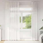 Perdele Voile cu buzunare pentru bare 2 buc Alb GartenMobel Dekor