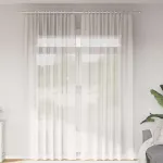 Perdele Voile cu buzunare pentru bare 2 buc Alb GartenMobel Dekor