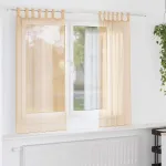 Perdele Voile cu buzunare pentru bare 2 buc Nisip GartenMobel Dekor