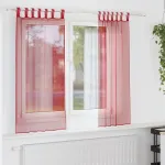 Perdele Voile cu buzunare pentru bare 2 buc Roșu Vin GartenMobel Dekor