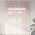 Perdele Voile cu buzunare pentru bare 2 buc Roz deschis GartenMobel Dekor
