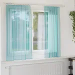 Perdele Voile cu buzunare pentru bare 2 buc Turcoaz GartenMobel Dekor